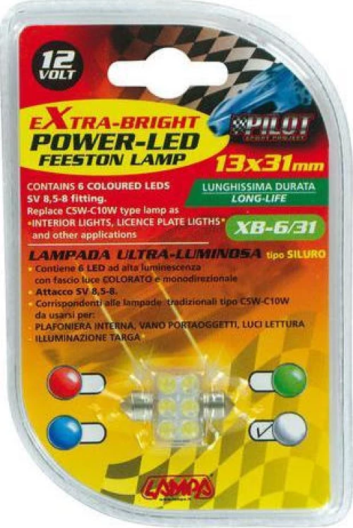 Lampa C5W-C10W Festoon lamp 6 Led 12V 1τμχ White