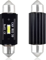 AMiO Λαμπάκια Πλαφονιέρας 39mm Ultra Bright Can-bus Festoon Λευκό 12-24V 2τμχ