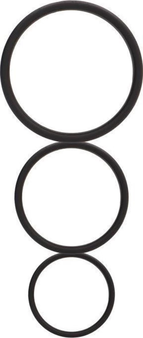 Shots Flat Cock Ring Set Black