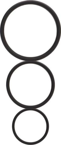 Shots Flat Cock Ring Set Black