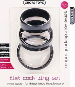 Shots Flat Cock Ring Set Black