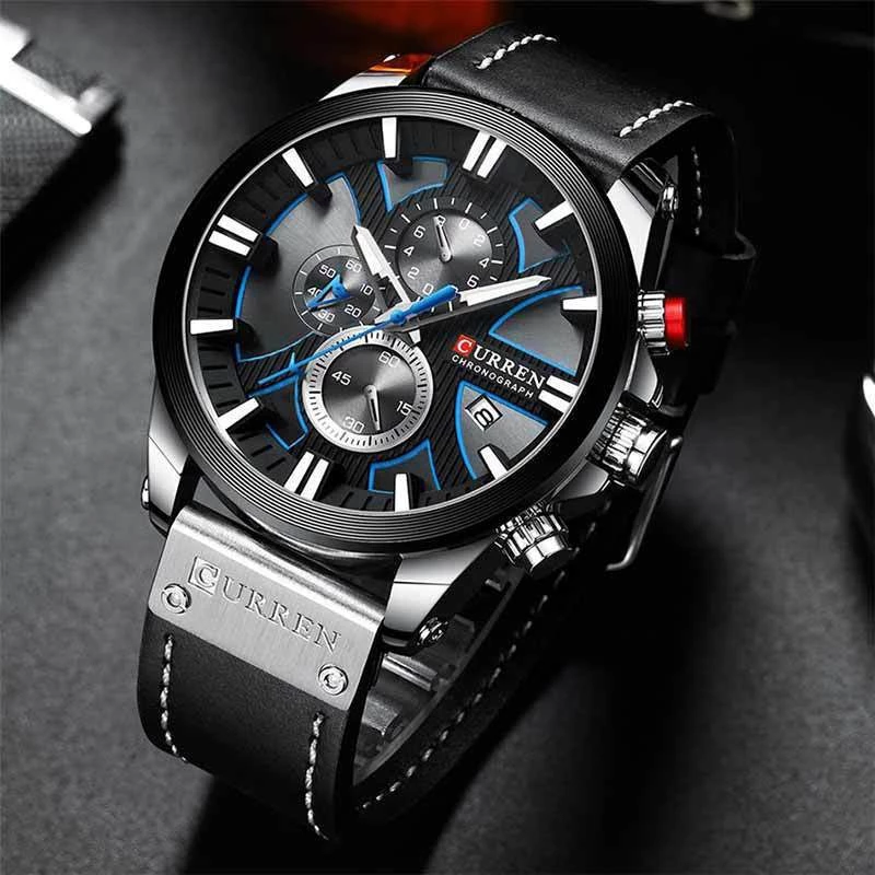 Ανδρικό Ρολόι Curren 8346 με χρονογράφους Black-Silver