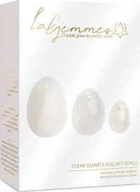 La Gemmes Clear Quartz Egg Set