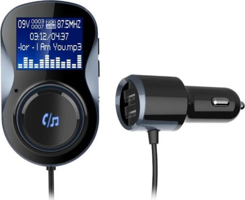 Πομπός Αυτοκινήτου Fm Transmitter Bluetooth 4.1+Edr Με Θύρα Ταχείας Φόρτισης Qc3.0