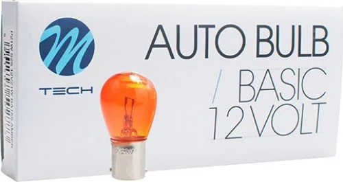 M-Tech P21W Amber Dyed Glass Bulb 12V 10τμχ Box