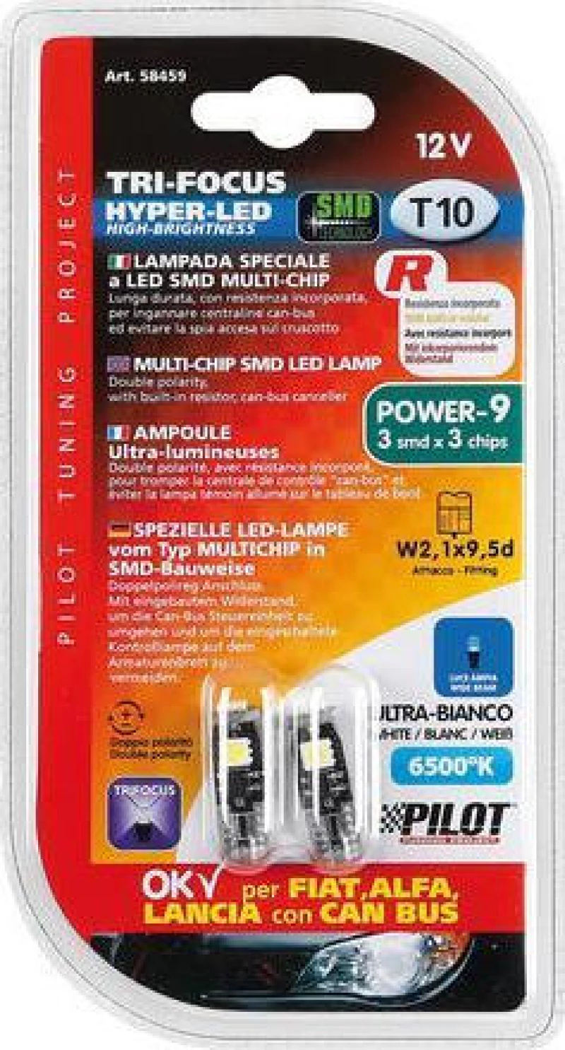 Lampa T10 Hyper-Led Power Trifocus 12V 2τμχ