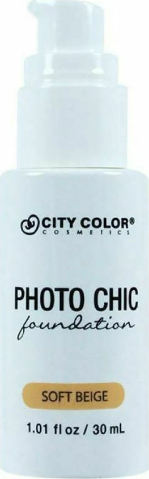 City Color Cosmetics Chic Foundation Demi Matte Finish Soft Beige 30ml
