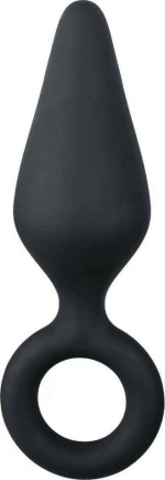Easytoys Buttplug with Pull Ring Large Black