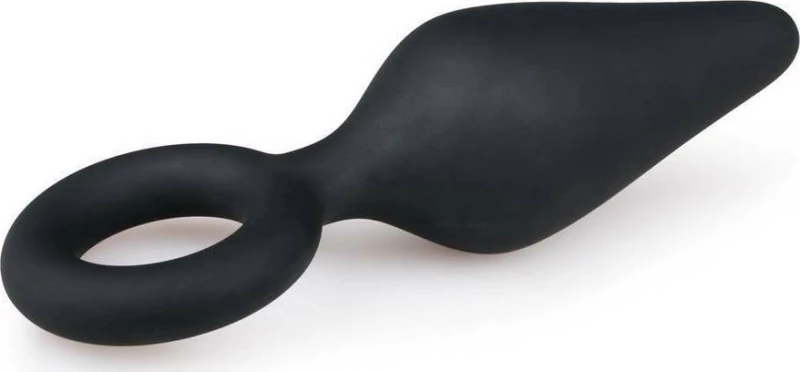 Easytoys Buttplug with Pull Ring Large Black