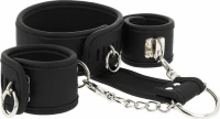 Fetish Submissive Vegan Leather Handcuffs Black