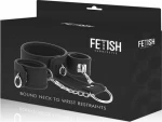 Fetish Submissive Vegan Leather Handcuffs Black