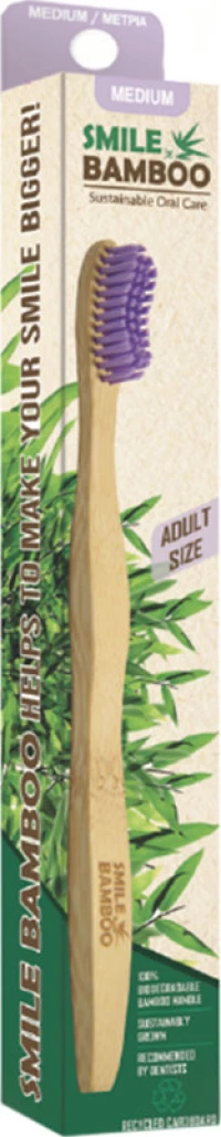 Smile Bamboo Οδοντόβουρτσα Ενηλίκων Μωβ Medium