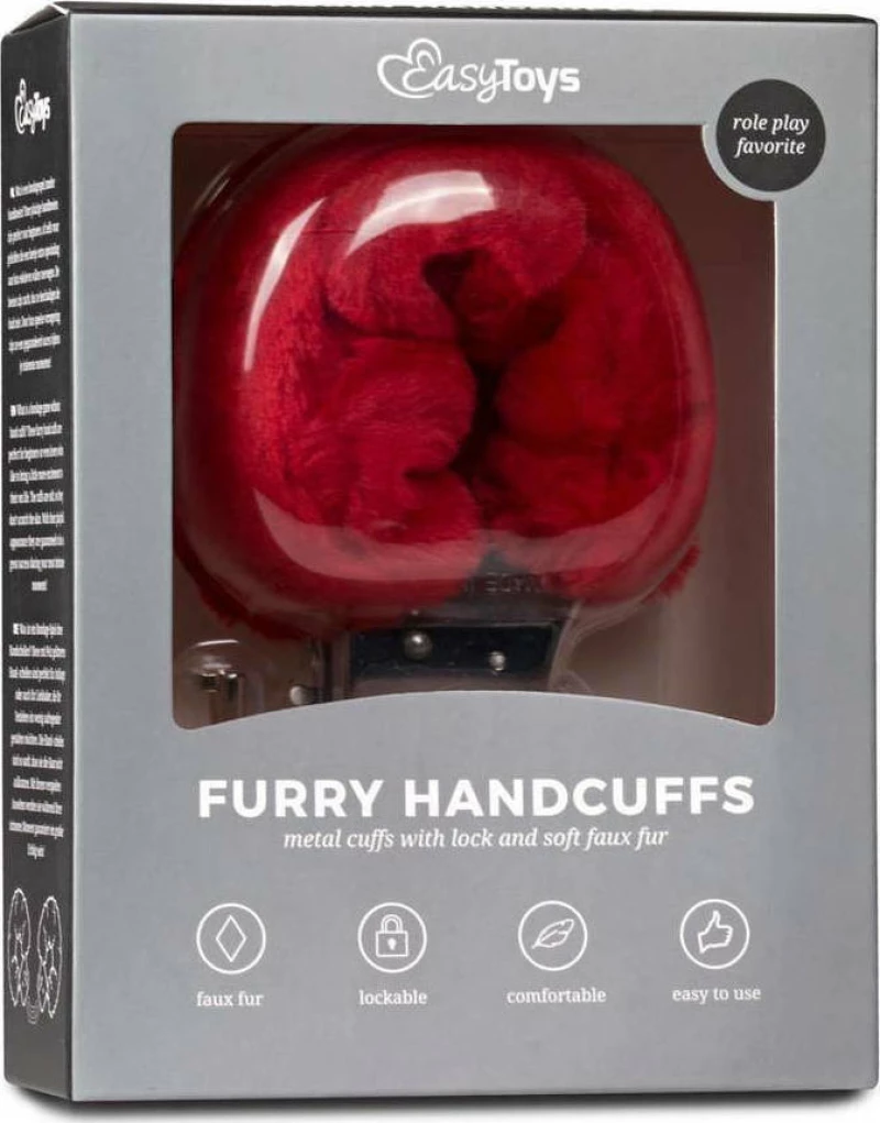 Easytoys Furry Handcuffs Red