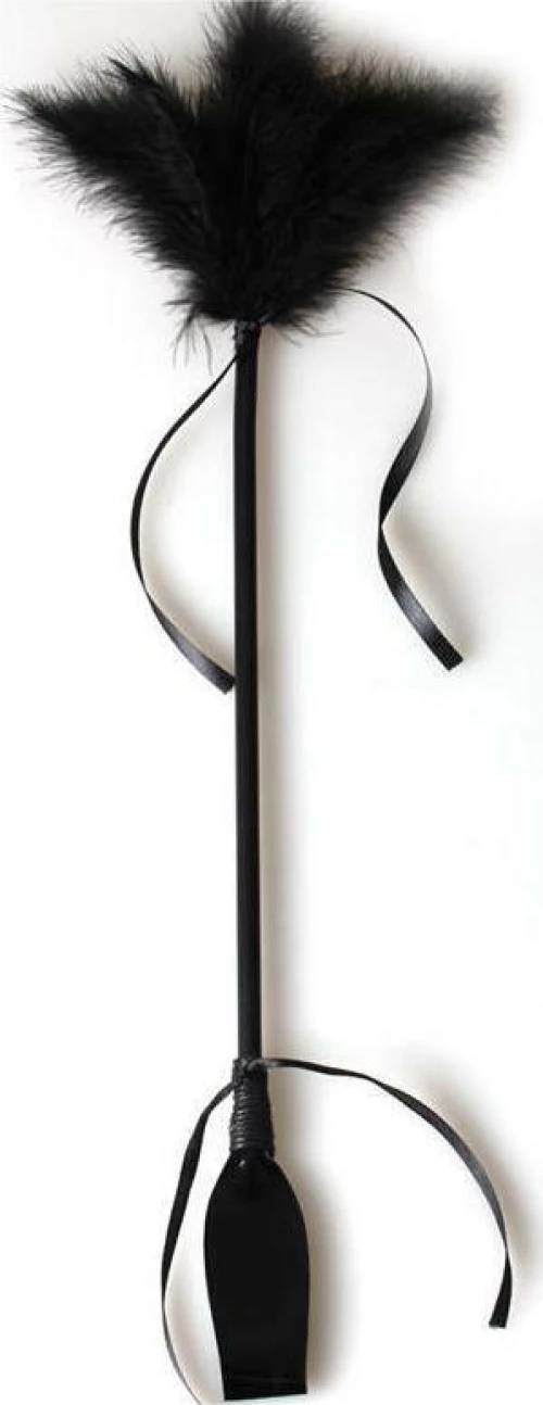 Secret Play Duster & Riding Crop Black