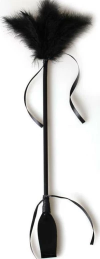 Secret Play Duster & Riding Crop Black