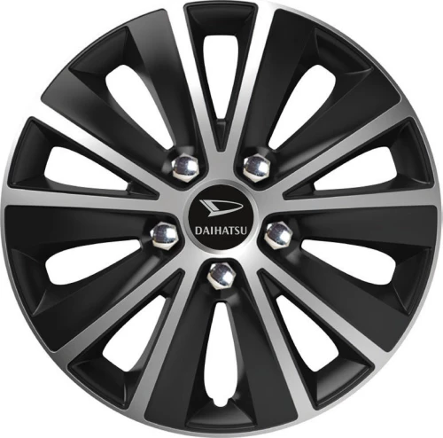Versaco Σετ Τάσια Αυτοκινήτου Rapide Nc με σήμα Daihatsu 4τμχ 15" Ασημί/Μαύρο