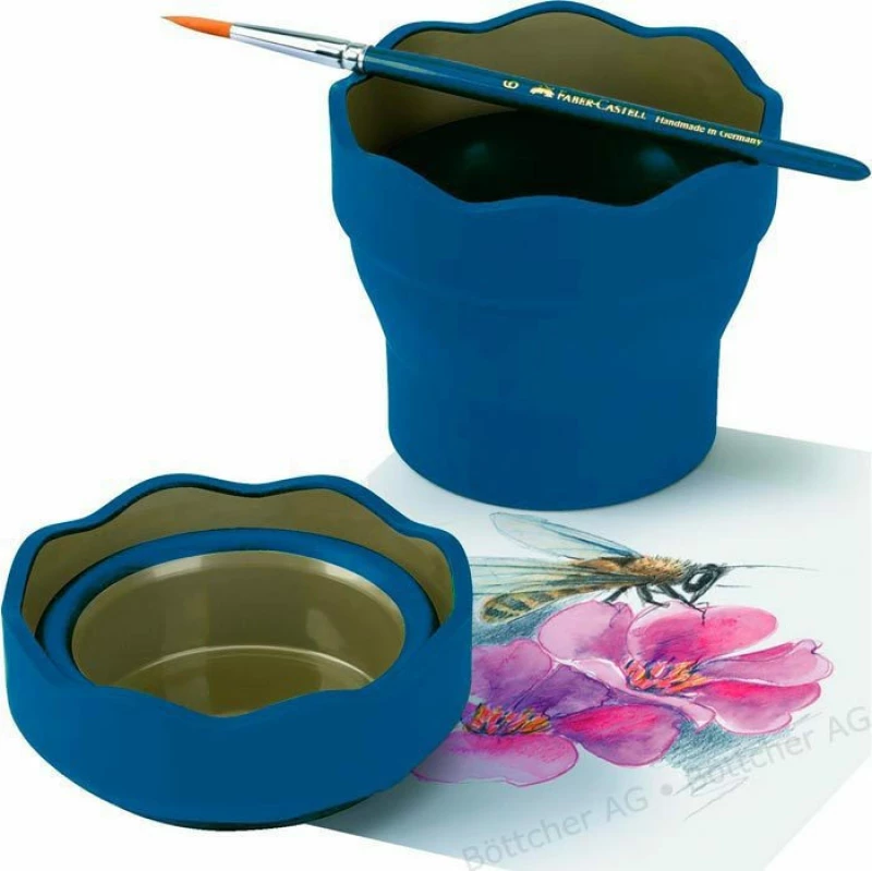 Faber-Castell Clic & Go Πτυσσόμενο Ποτηράκι Καθαρισμού Πινέλων Μπλε