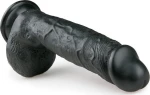 Easytoys Realistic Dildo Veined Dildo with Suction Cup & Scrotum 22.5cm Black