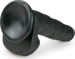 Easytoys Realistic Dildo Veined Dildo with Suction Cup & Scrotum 22.5cm Black