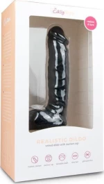 Easytoys Realistic Dildo Veined Dildo with Suction Cup & Scrotum 22.5cm Black