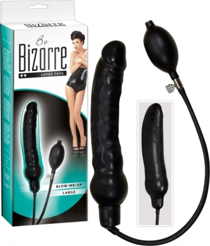 You2Toys Blow me up Latex Dildo Large Black 17cm