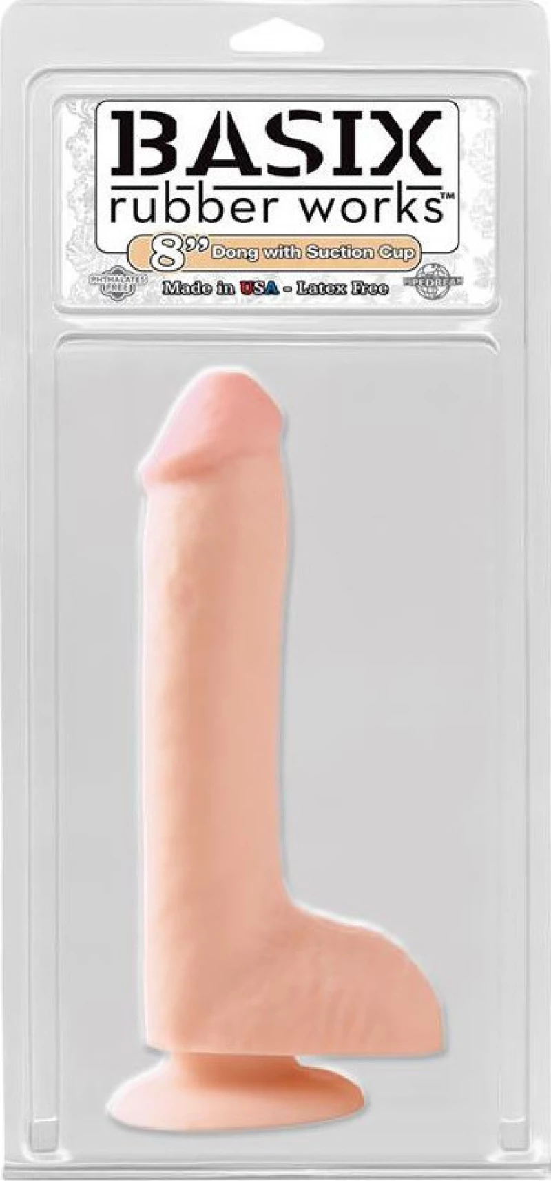 Pipedream Basix Rubber Works Suction Cup Dong 20cm Flesh