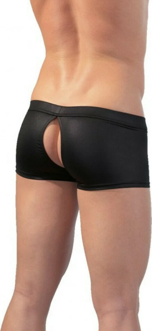 Svenjoyment Underwear Shiny Pants with Open Buttocks Black