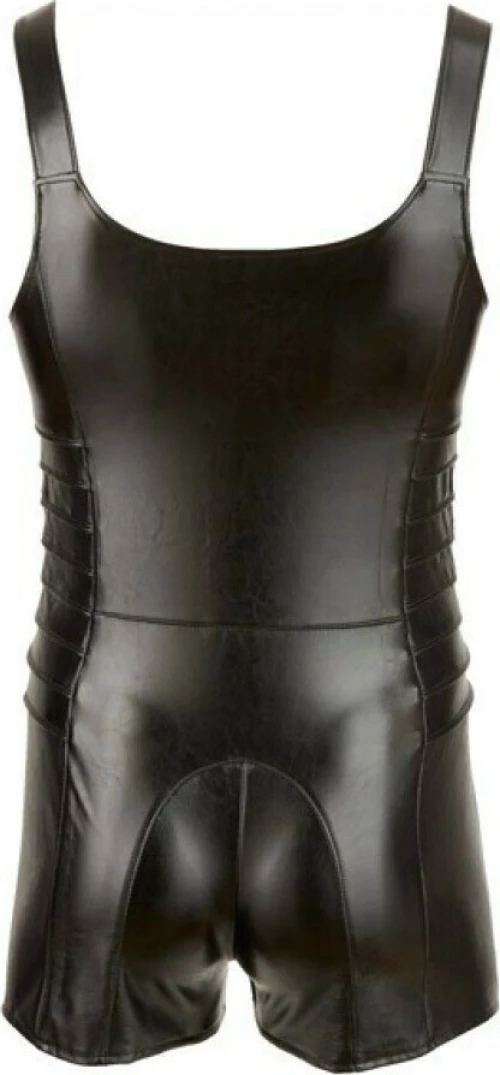 Svenjoyment Underwear Imitation Leather Jumpsuit Black