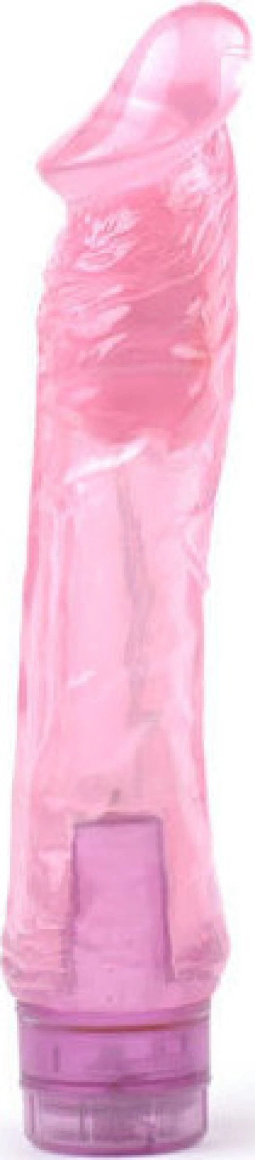 8″ Clear Pink Realistic Slim Dildo Vibrator