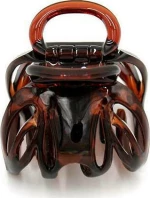 HAIR CLAW CLIP κλάμερ με ενσωματωμένο λάστιχο Καφέ