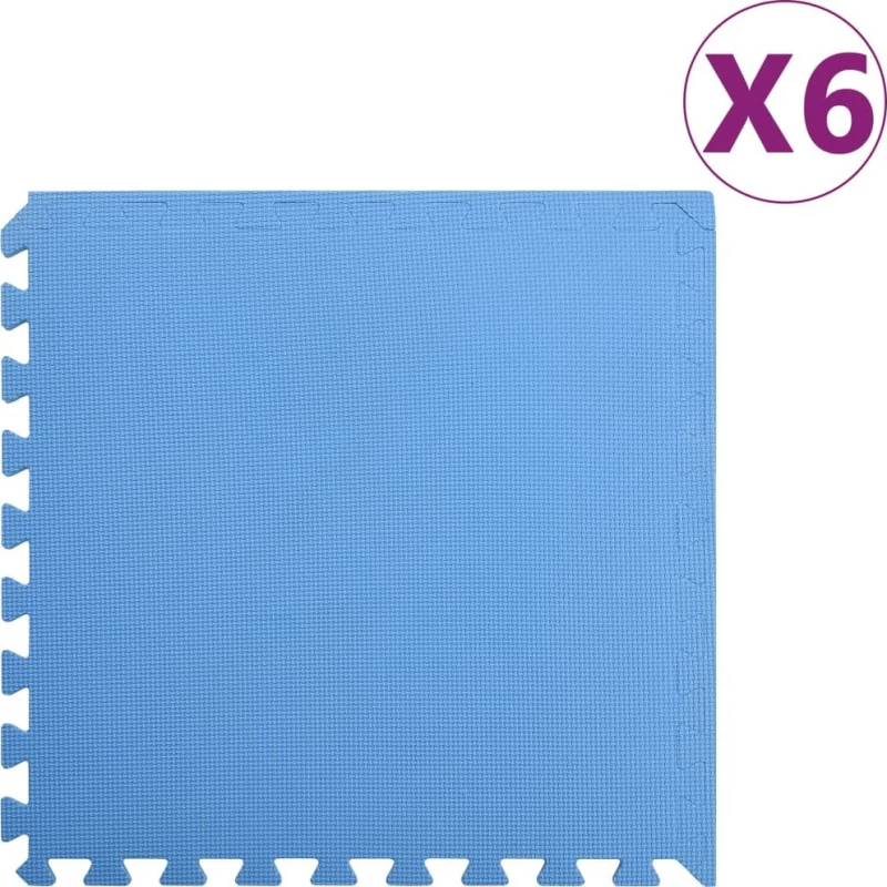 vidaXL Δάπεδα Προστασίας 6 τεμ. Μπλε 2,16 μ² από Αφρώδες Υλικό EVA