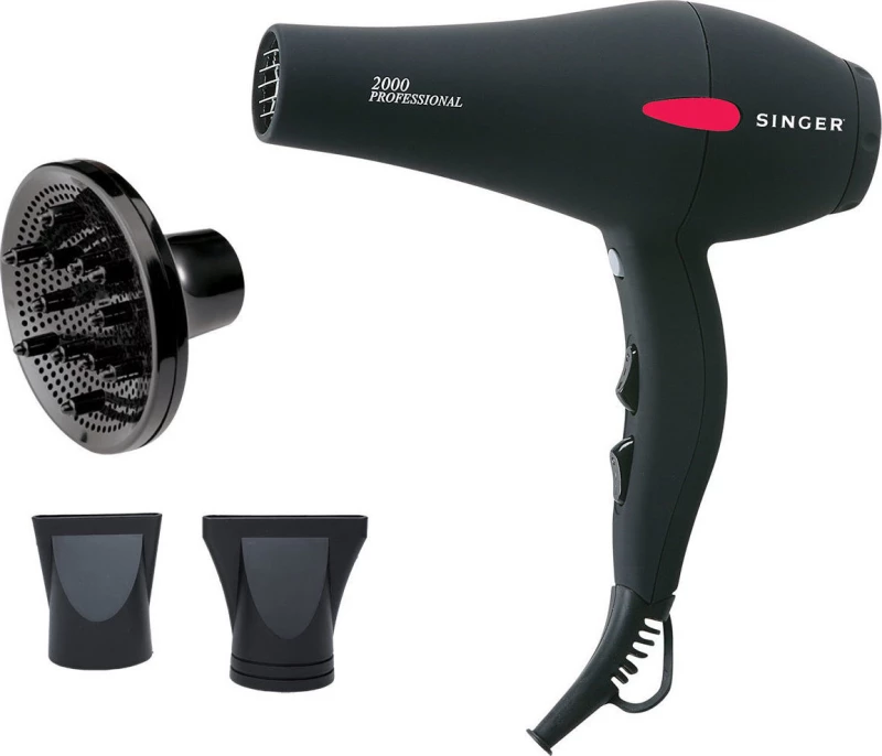 Singer HD1711 Πιστολάκι μαλλιών σε μαύρο χρώμα