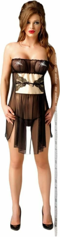 Me Seduce Goldie Chemise black ecru