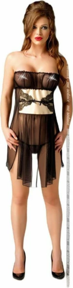 Me Seduce Goldie Chemise black ecru
