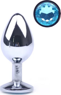 Blue Medium Metallic Anal Plug