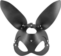 Adjustable Faux Leather Bunny Mask