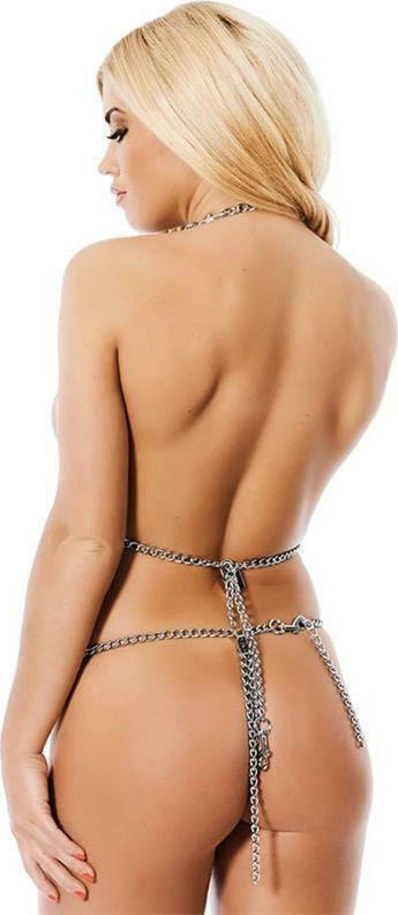 Rimba Metal Bra & Briefs Set Silver