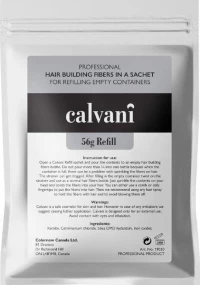 Calvani Hair Building Fibers Σκόνη Πύκνωσης Refill Economy Pack Black 56gr