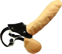 BDSM ζώνη για strap-on από δέρμα με τρύπα