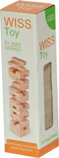 Ξύλινο Παιχνίδι Τύπου Jenga Wiss Toy 54τμχ