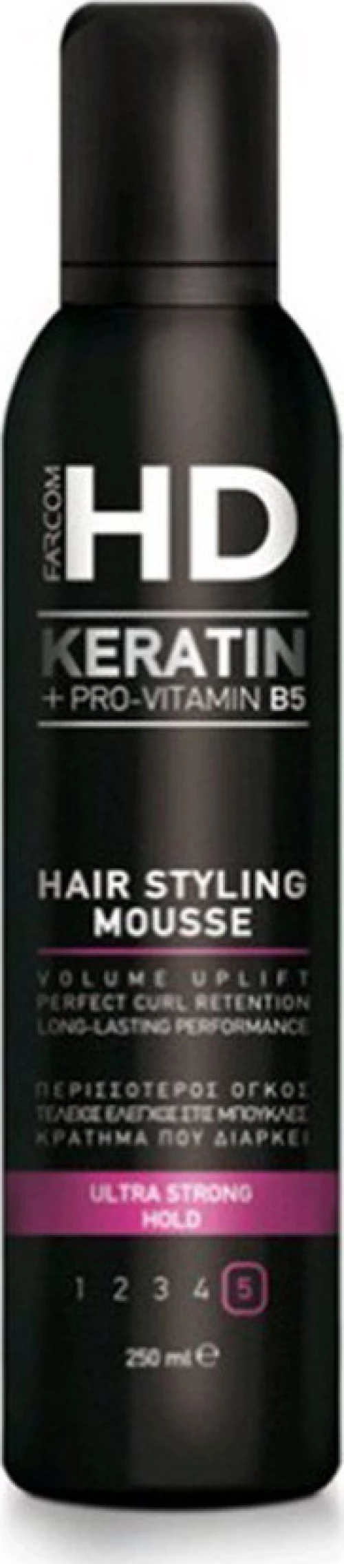 Farcom HD Keratin Hair Styling Mousse Ultra Strong Hold 250ml
