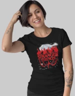 Stranger Things Upside Down W t-shirt - BLACK
