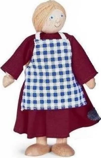 Pin Toys 'Αγρότισσα'κουκλόσπιτου ξύλινο κουκλάκι με εύκαμπτα μέλη
