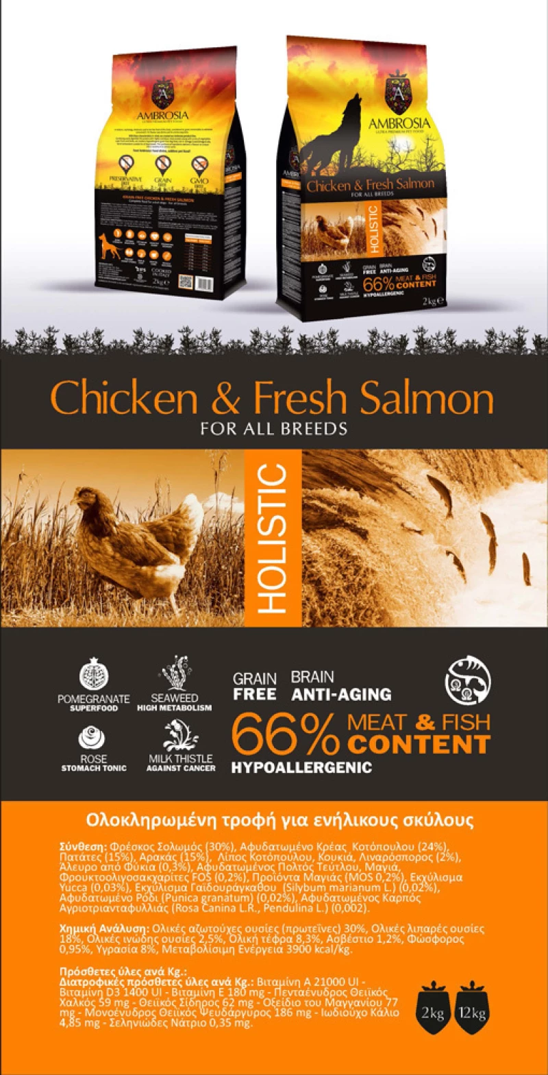 Ambrosia Chicken & Fresh Salmon 12kg