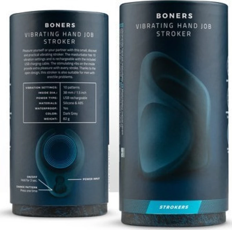 Boners Vibrating Handjob Stroker Blue
