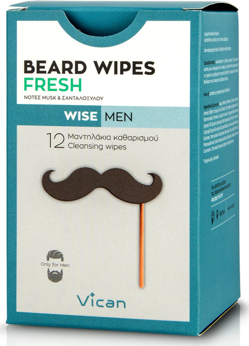 Vican Wise Men Beard Wipes Fresh