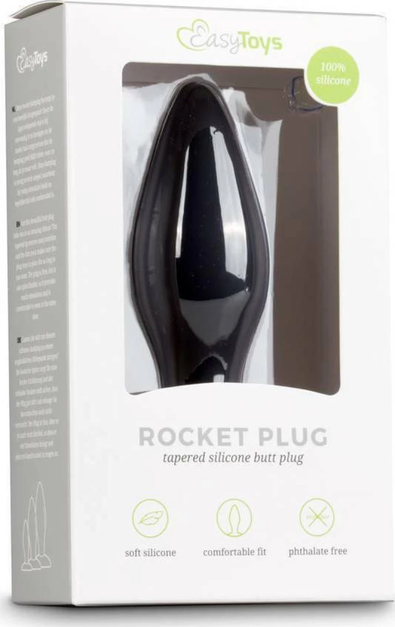 Easytoys Silicone Buttplug Medium Black 12cm