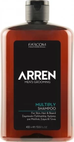 Farcom Arren Men's Grooming Multiply Shampoo for Skin, Hair & Beard 400ml