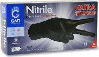 GMT Super Gloves Nitrile Extra Strong Γάντια Νιτριλίου Χωρίς Πούδρα Μαύρο 100τμχ