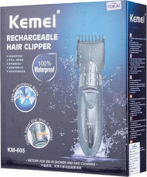 Επαναφορτιζόμενη Κουρευτική Μηχανή - Km-605 - Kemei